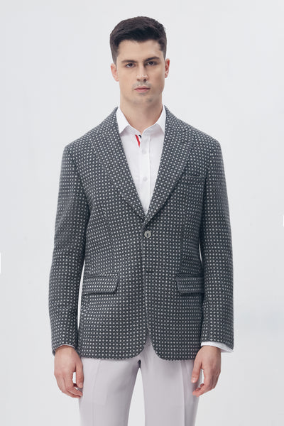 White Pin Dot Blazer