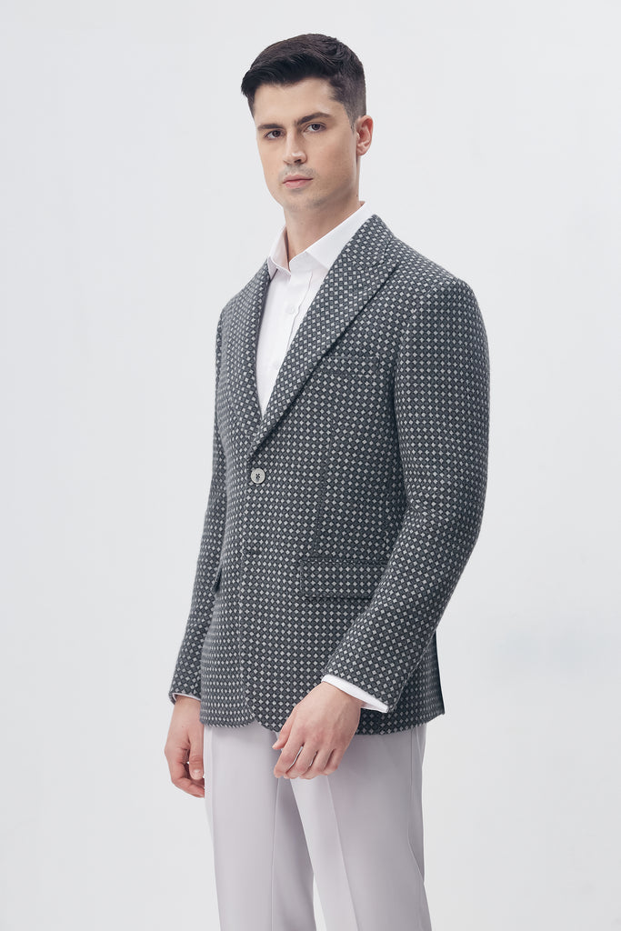 White Pin Dot Blazer