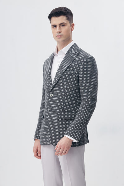 White Pin Dot Blazer
