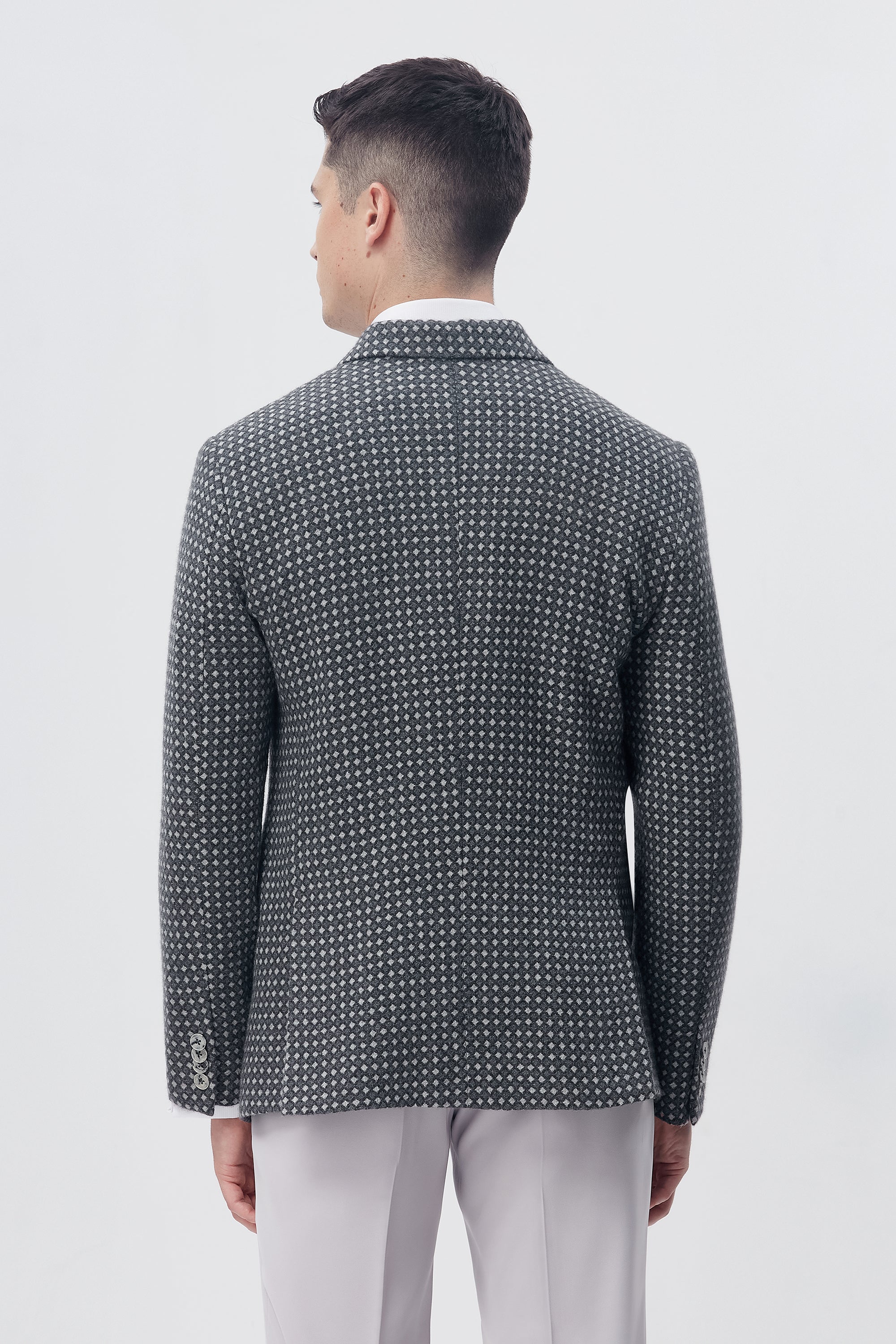 White Pin Dot Blazer