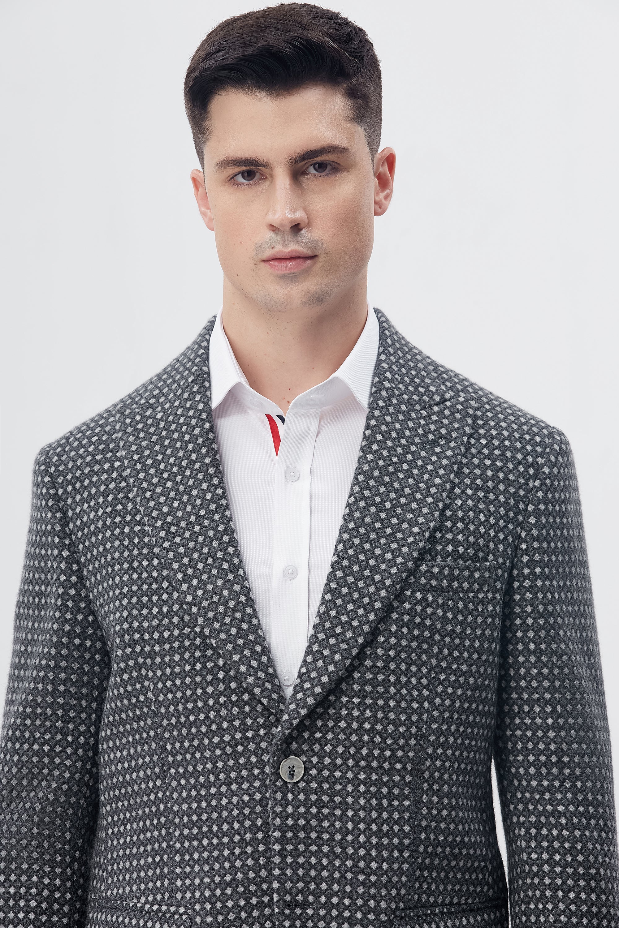 White Pin Dot Blazer