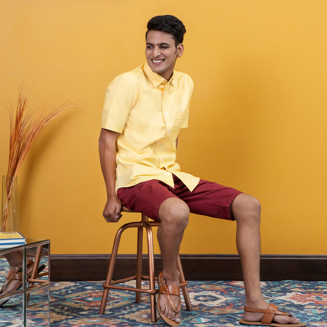 Tangy Yellow Oxford Cotton Shirt