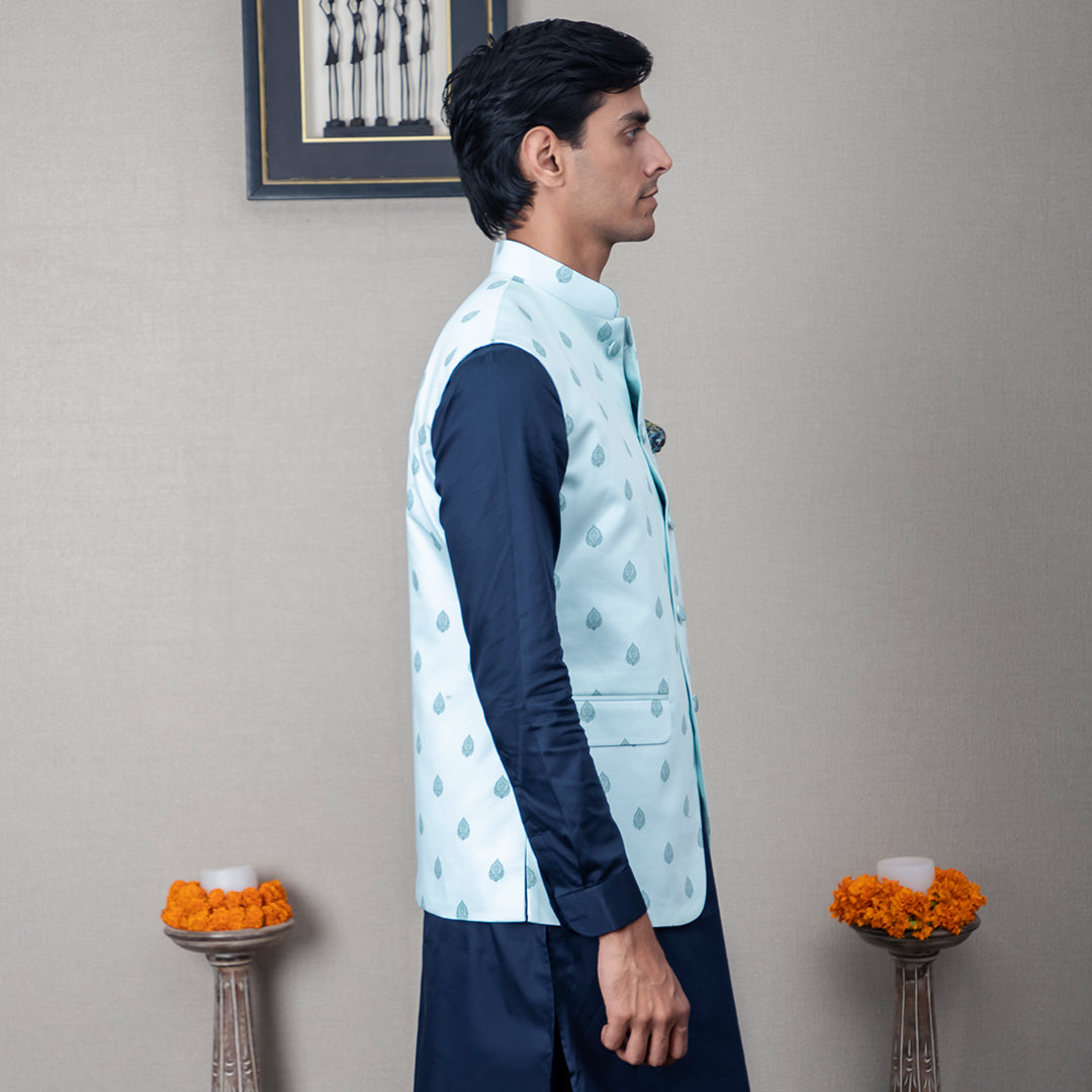 Ivaan Ethinic Motif Printed Nehru Jacket