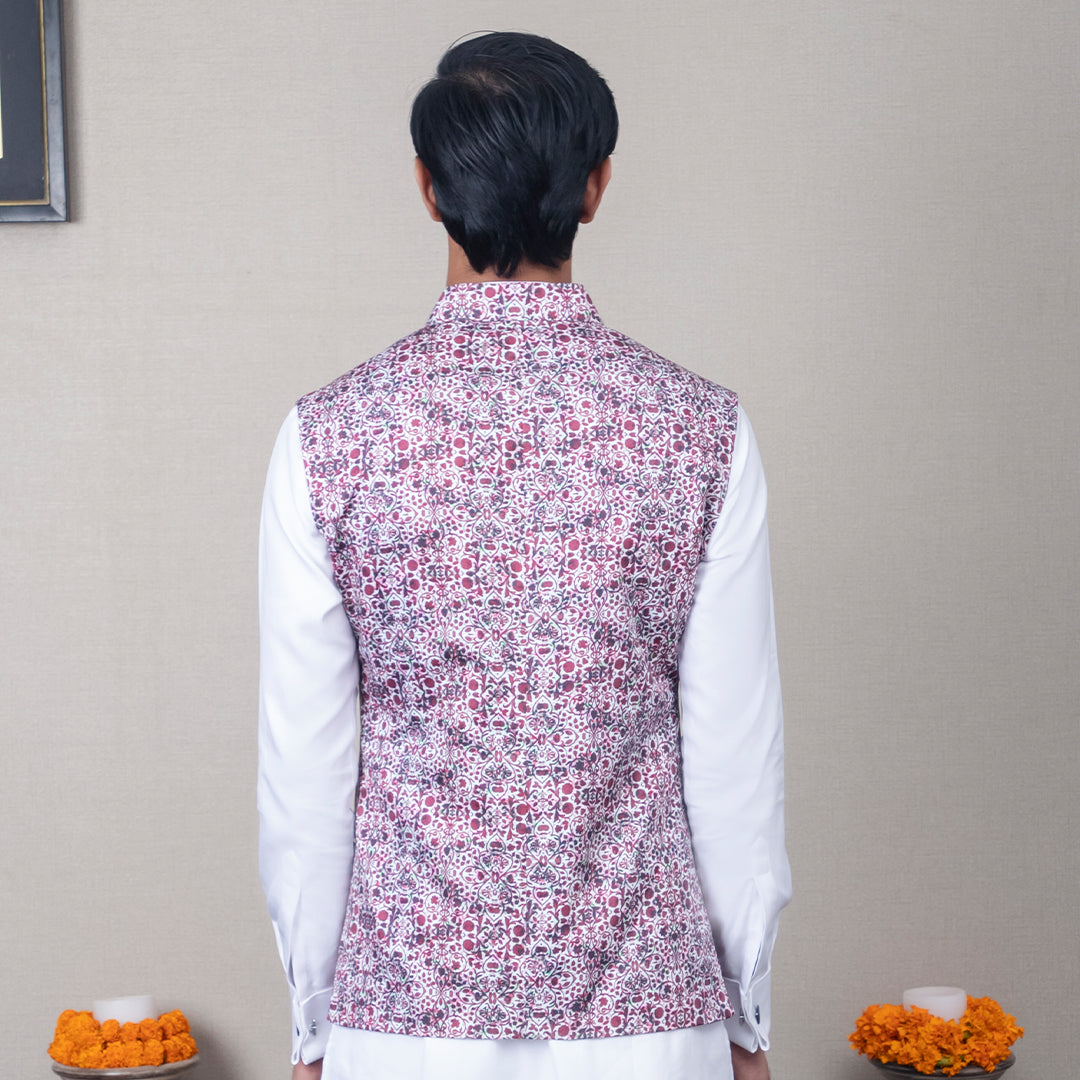 Udarsh Abstract Print Nehru Jacket