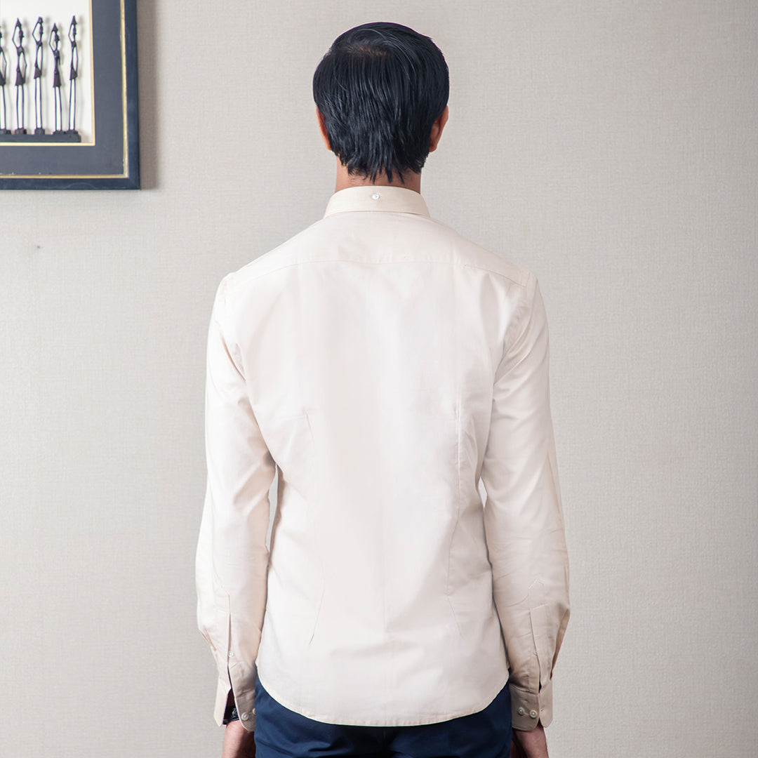 Soft Beige Oxford Cotton Shirt