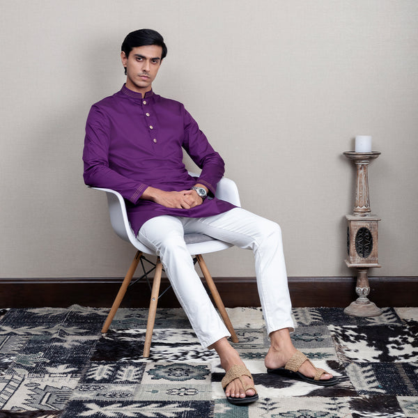 Violaceous Cotton Kurta