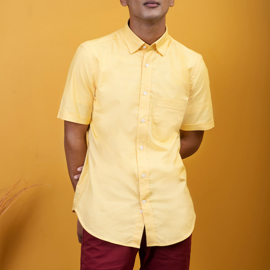 Tangy Yellow Oxford Cotton Shirt