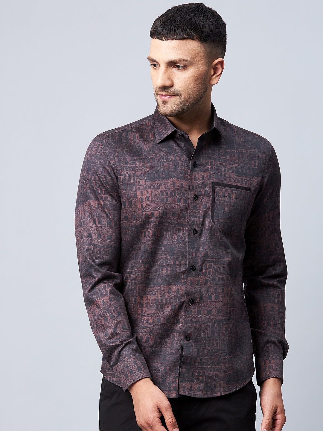 Dual Pocket Printed Shirt