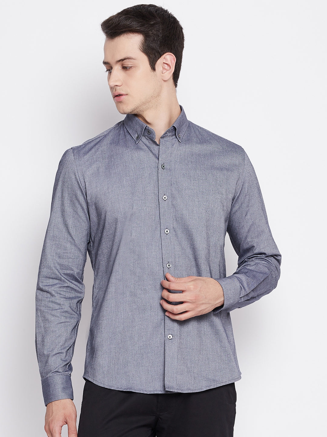 Steel Grey Oxford Cotton Shirt