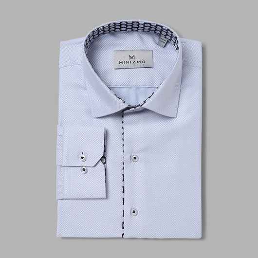 Flow Sky Blue Formal Shirt with Contrast Detailing
