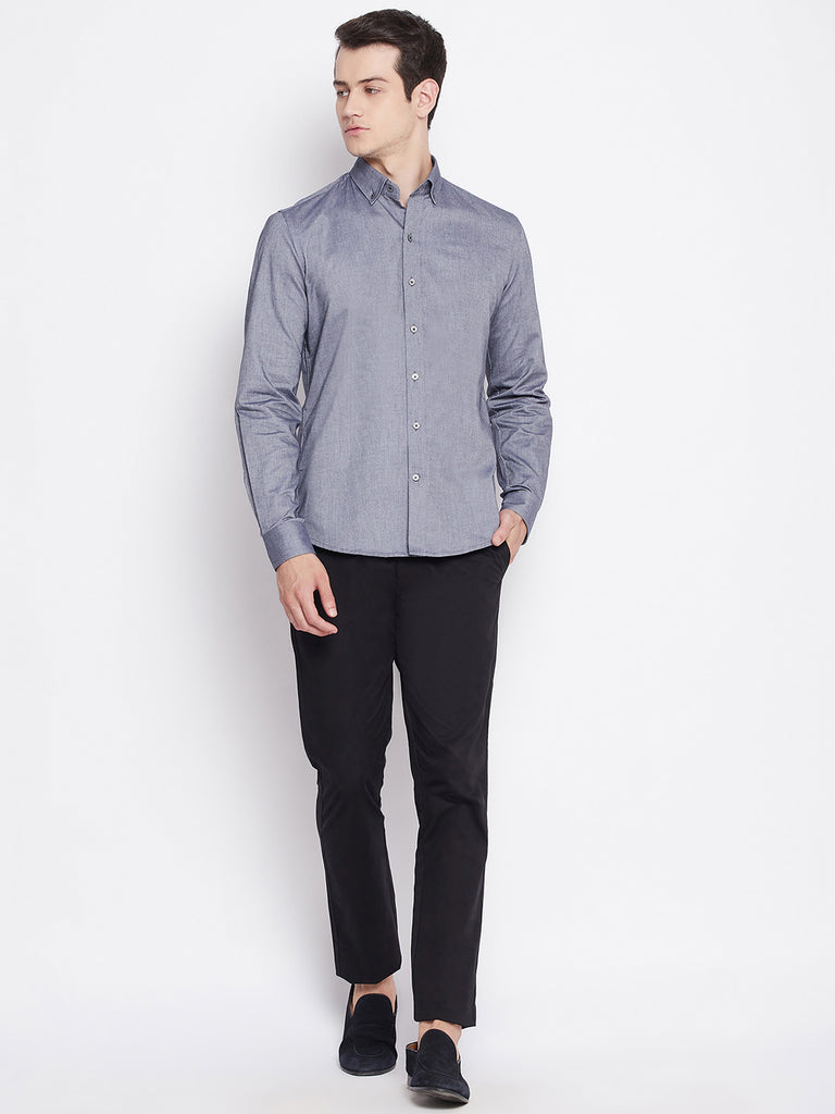 Steel Grey Oxford Cotton Shirt