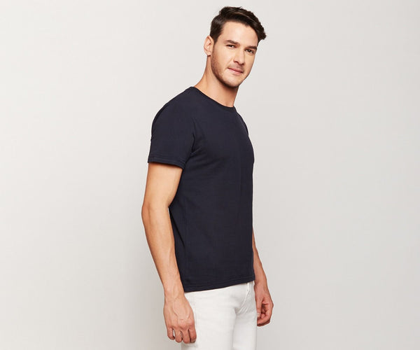 Navy Blue Peach Finish T-shirt