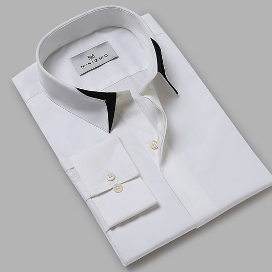 Monaco White Cotton Dress Shirt