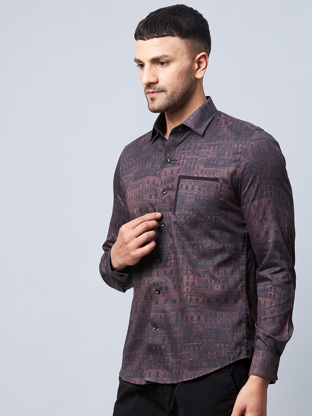 Dual Pocket Printed Shirt