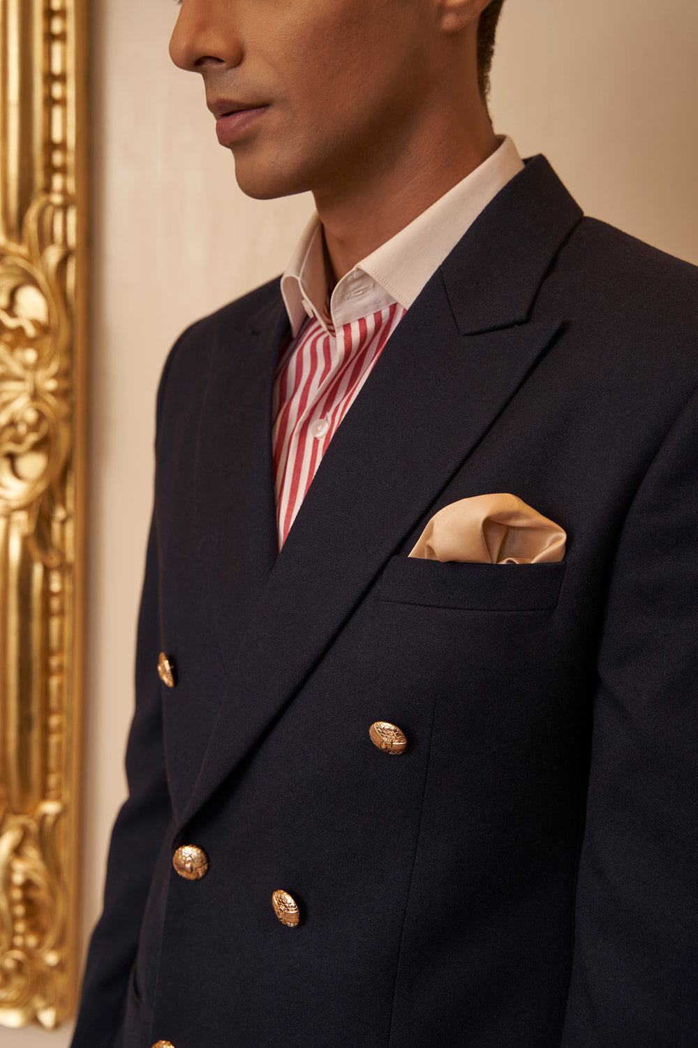 Navy Blue Monaco Double Breasted Jacket