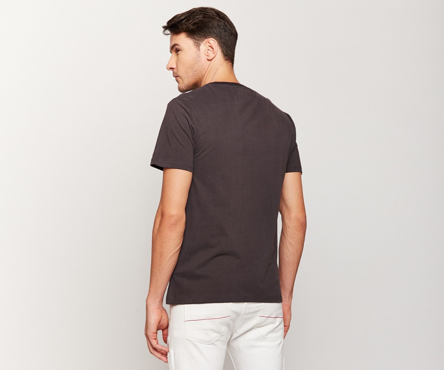 Washed Look Black Peach Finish T-shirt