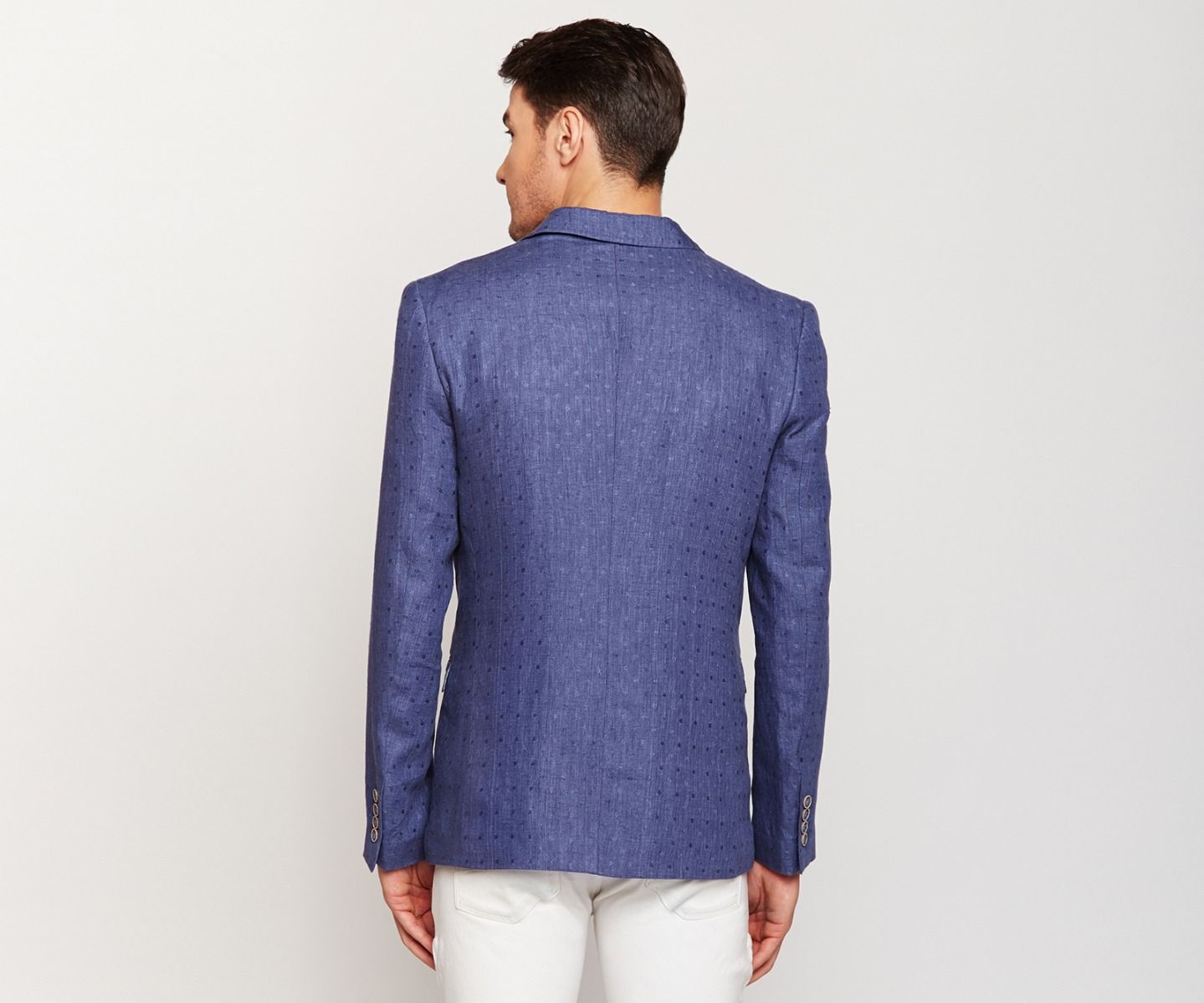 Royal Blue Textured Linen Blazer