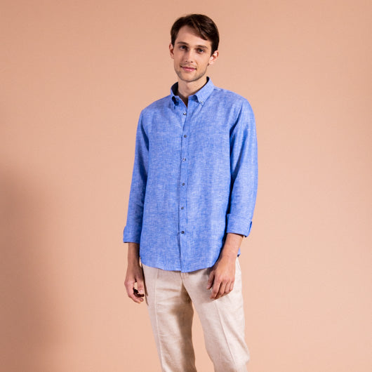 Oasis Lagoon Blue Linen Shirt