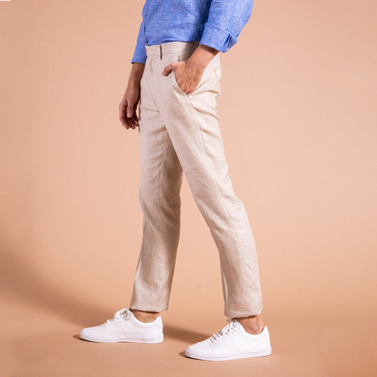 Buy Linen Trail Ian Pure Linen Trousers for Men Online  Tata CLiQ Luxury