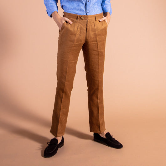 Voyager Tan Linen Pant