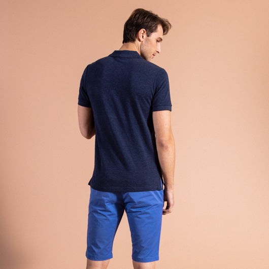 Rugged Slate Dark Blue Cotton Polo T-Shirt