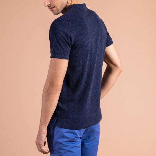Rugged Slate Dark Blue Cotton Polo T-Shirt