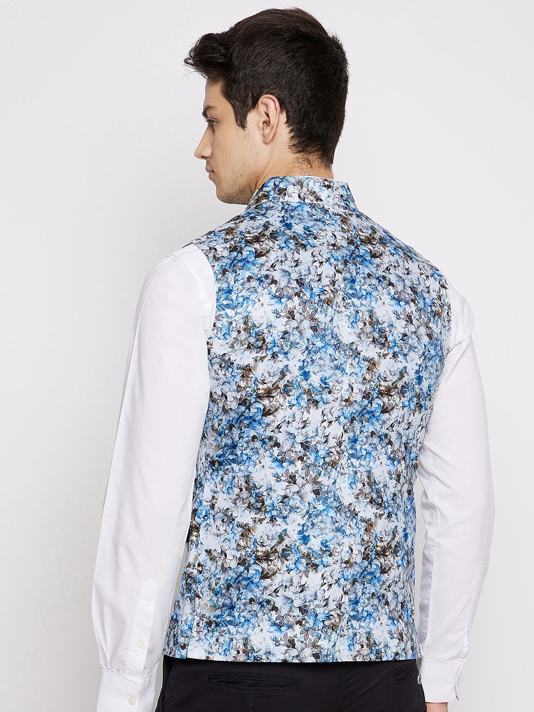 Insey Abstract Print Nehru Jacket