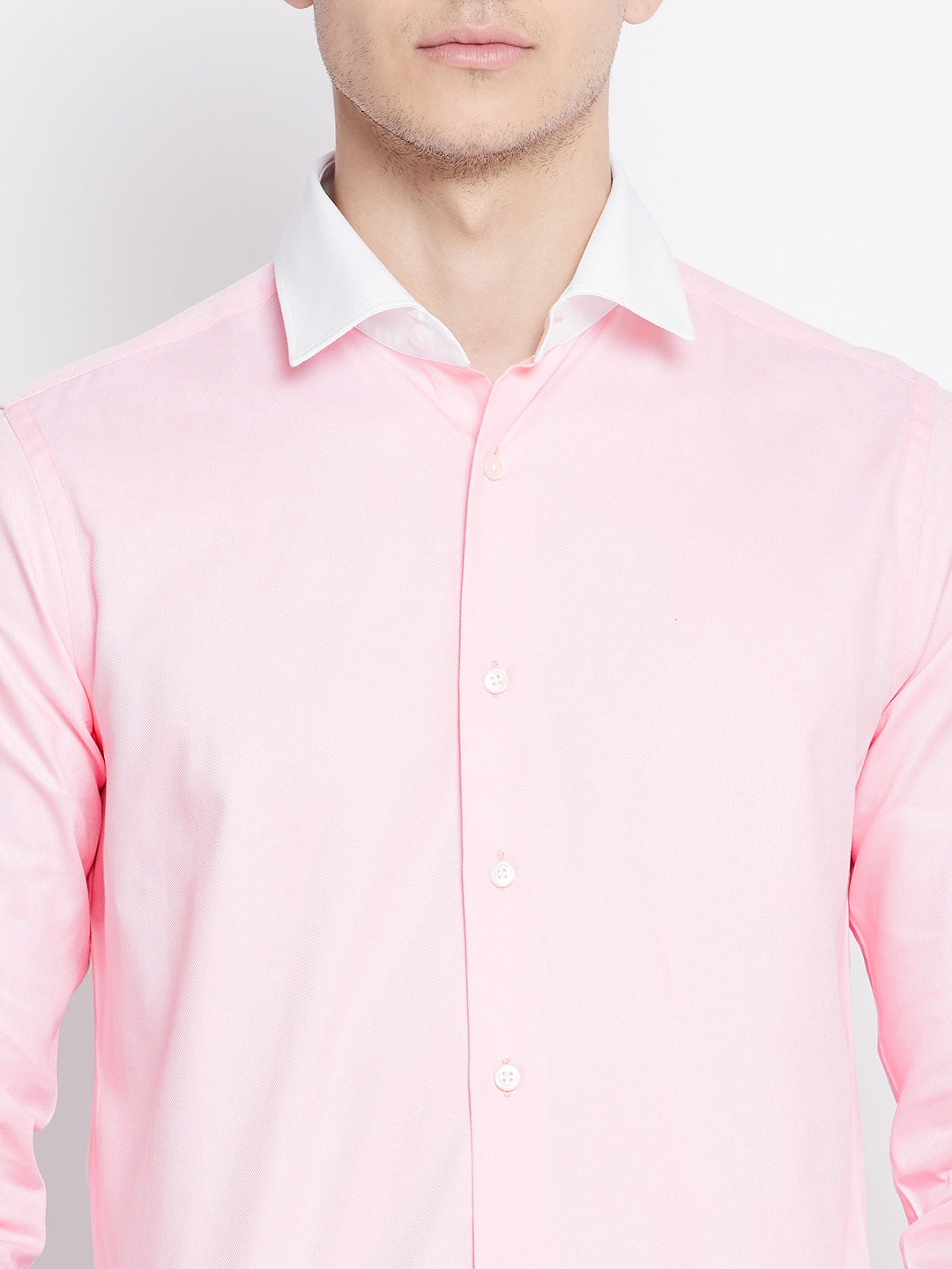 Baby Pink Cotton Twill Banker Shirt
