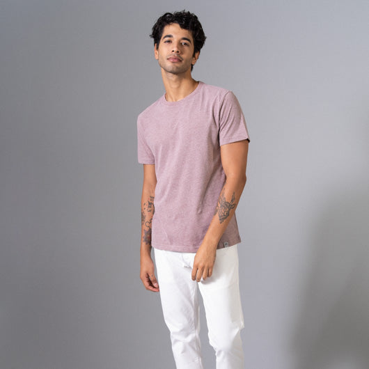 Faded Russet Light Maroon Round Neck T-shirt