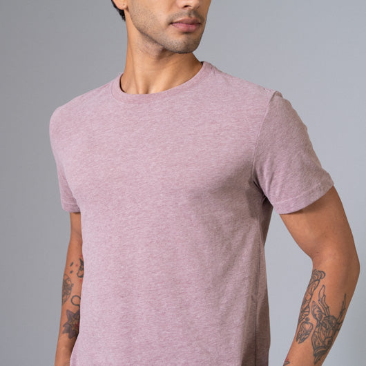 Faded Russet Light Maroon Round Neck T-shirt