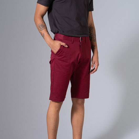 Red Sangria Red Cotton Lycra Stretch Shorts