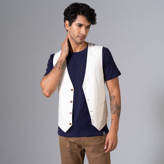 Ice Breaker White Linen Waistcoat