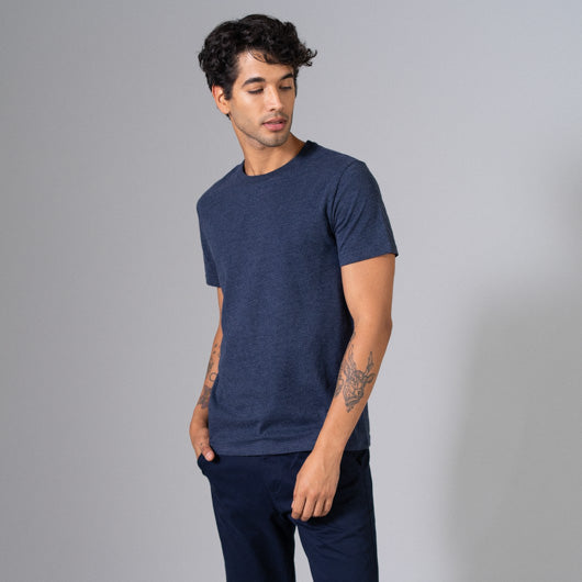 Aegean Sea Navy Blue Round Neck T-Shirt