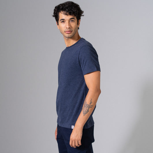 Aegean Sea Navy Blue Round Neck T-Shirt