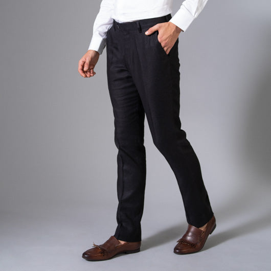 Amadeus Black Linen Pant