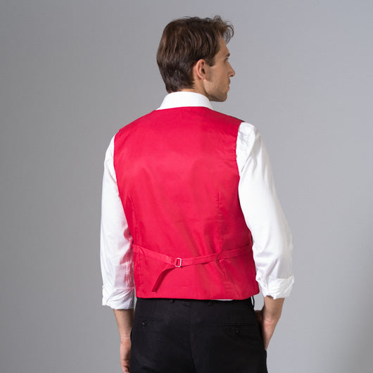 Canterbury Red Linen Waistcoat