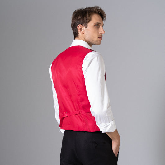 Canterbury Red Linen Waistcoat