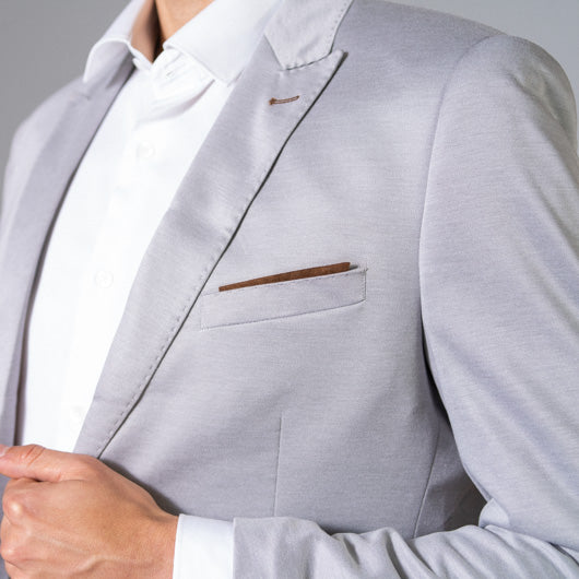 Sea Foam Light Grey Linen Blazer