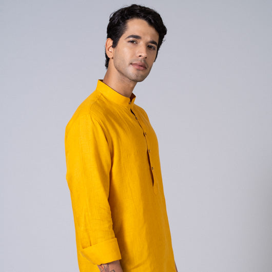 Light Bringer Mustard Short Kurta