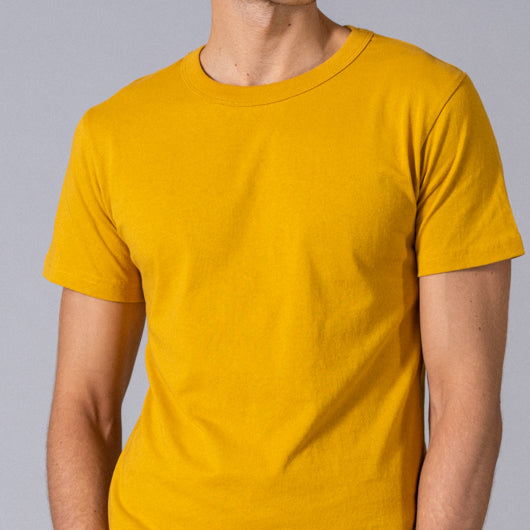 Round Neck Cheap Yellow T Shirts Yellow Ochre Mustard Yellow
