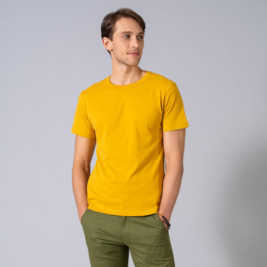 Yellow Ochre Mustard Yellow Round Neck T-shirt