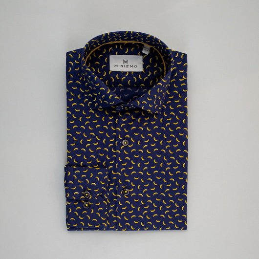 Persian Blue Banana Printed Cotton Shirt