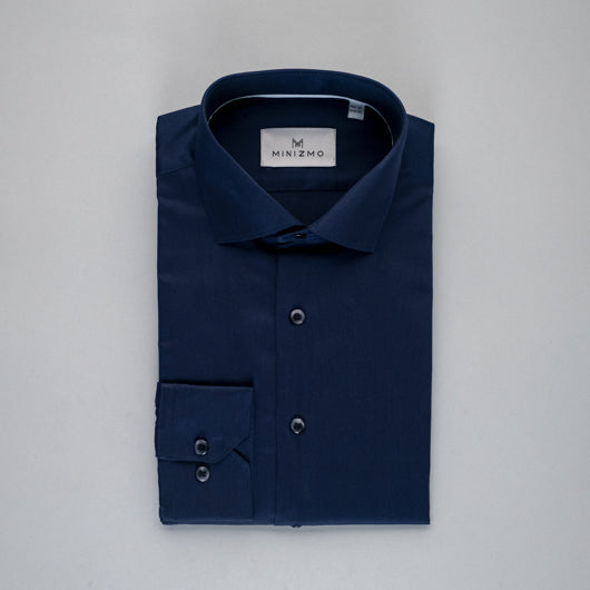 Navy Cut Cotton Shirt