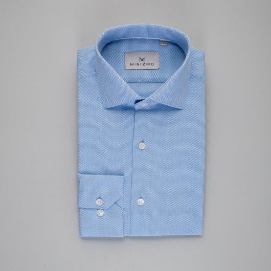 Pinpointed Blue Cotton Shirt