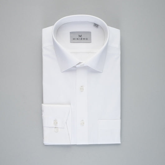 Herringbone White Cotton Shirt