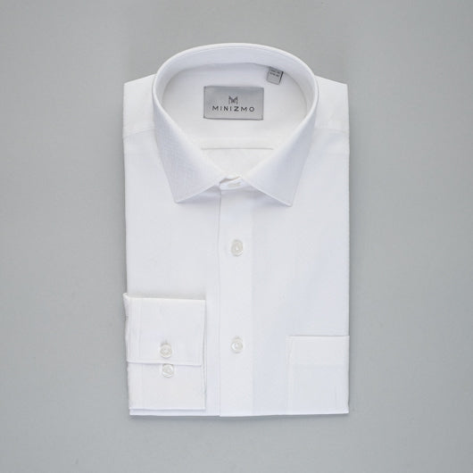 Jacquard White Cotton Shirt