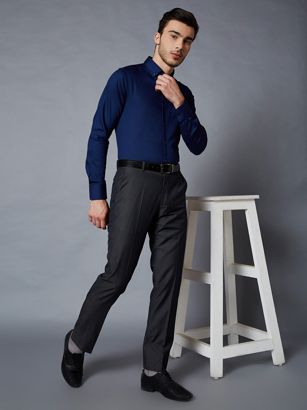 Clean formal stretch shirt - Navy – eu.cleancutcopenhagen.com