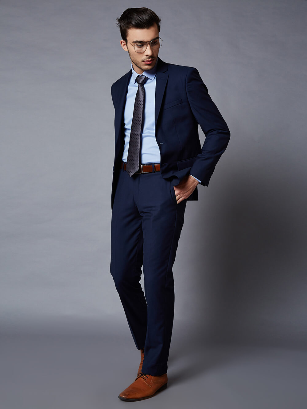 Blue Coat Suit Matching Blue Blazer Blue Tie Buckingham Navy Blue