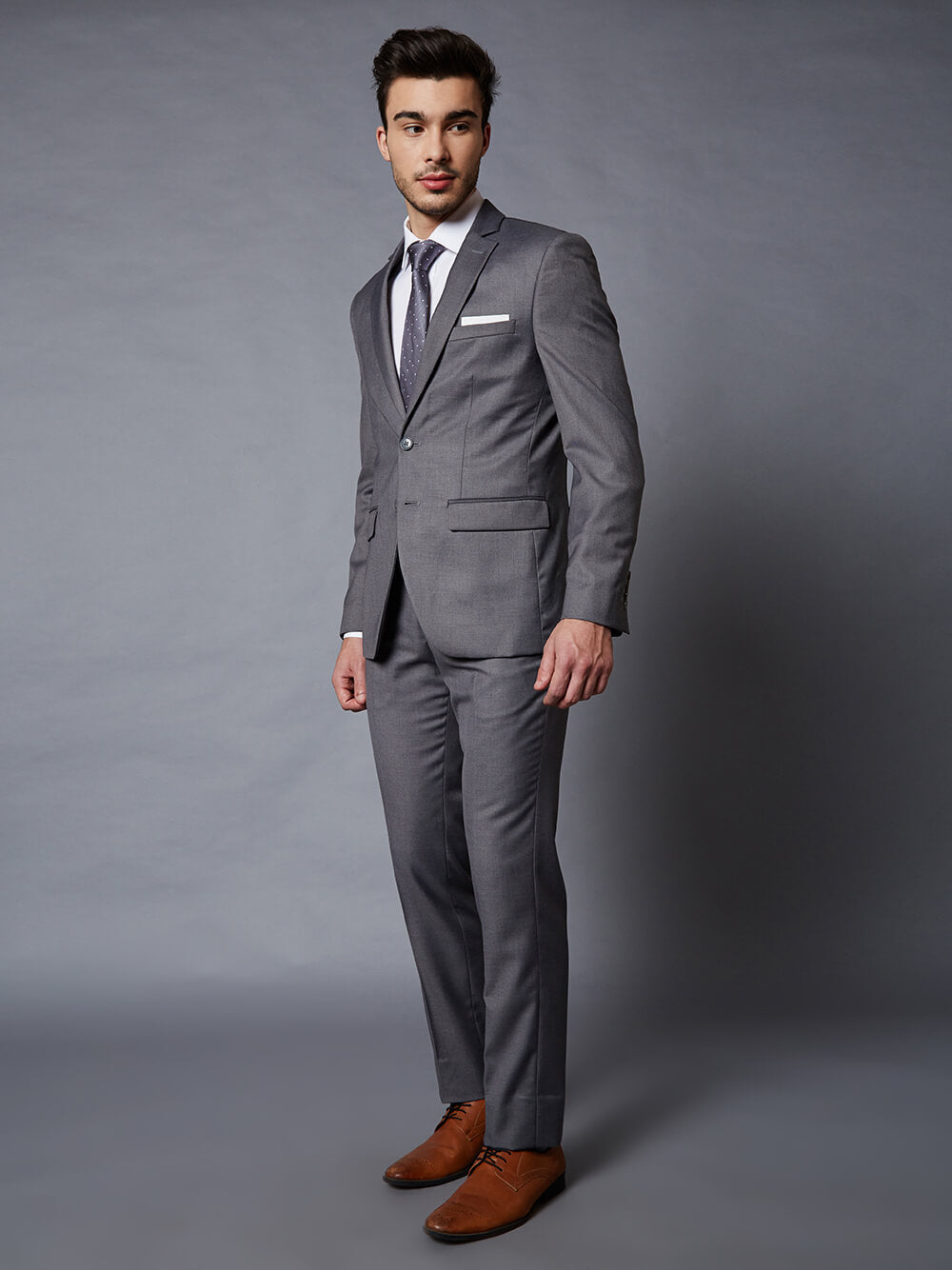 Buy Men Grey Slim Fit Check Formal Two Piece Suit Online - 782394 | Allen  Solly