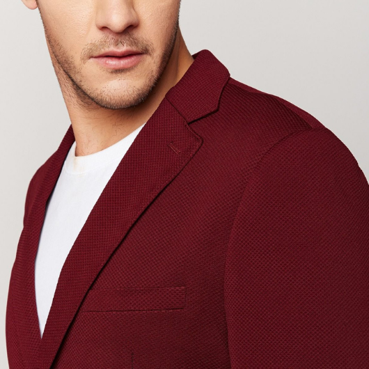 Burgundy Knit Blazer